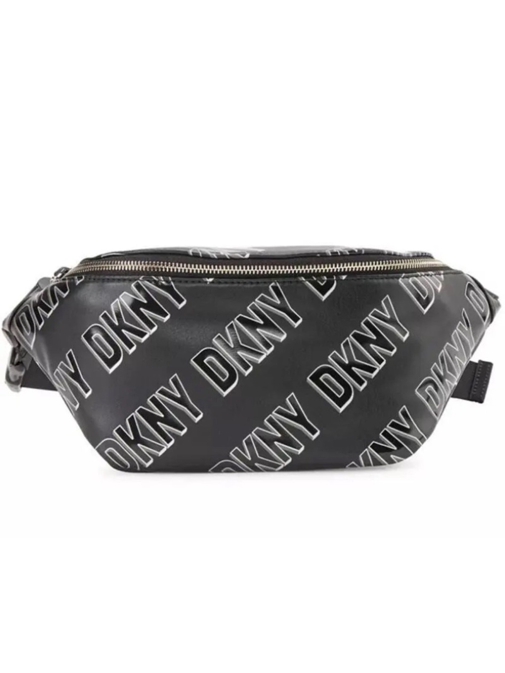 DKNY Tilly Sling Bag Logo Belt Bag Black white NWOT - Picture 1 of 12